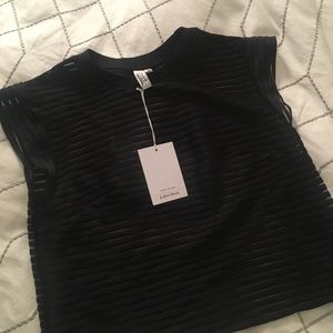 Sheer striped crop top